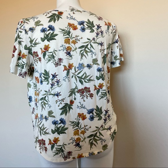 Alkamy Cream Floral Flutter Sleeve Tee - Picture 6 of 8